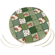 Bellatex Adéla round smooth - diameter 40 cm, height of purl 3 cm - patchwork green - Pillow Seat