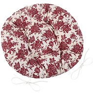 Bellatex Adéla quilted round - diameter 40 cm - burgundy flower - Pillow Seat