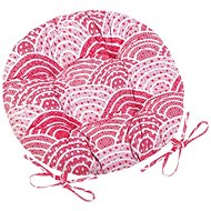 Bellatex Adéla quilted round - diameter 40 cm - red and white orient - Pillow Seat