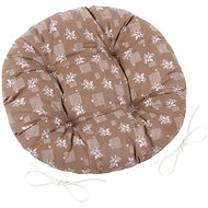Bellatex Adéla quilted round - diameter 40 cm - brown flower - Pillow Seat
