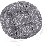 Bellatex Adéla quilted round - diameter 40 cm - grey flower - Pillow Seat