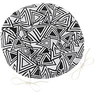 Bellatex Adéla quilted round - diameter 40 cm - triangles black - Pillow Seat