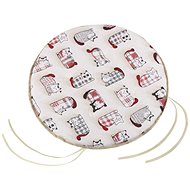Bellatex EMA round smooth - diameter 40 cm, purl height 2 cm - red cat - Pillow Seat