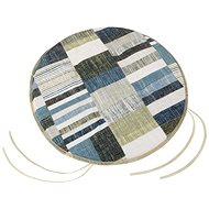 Bellatex EMA round smooth - diameter 40 cm, purl height 2 cm - blue-grey tiles - Pillow Seat