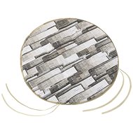 Bellatex EMA round smooth - diameter 40 cm, purl height 2 cm - grey tiles - Pillow Seat