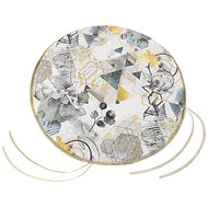 Bellatex EMA round smooth - diameter 40 cm, purl height 2 cm - triangles grey - Pillow Seat