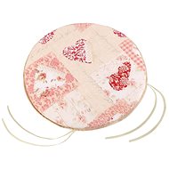 Bellatex EMA round smooth - diameter 40 cm, height of purl 3 cm - patchwork heart pink - Pillow Seat