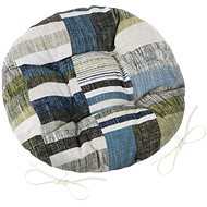 Bellatex EMA round quilted - diameter 40 cm - blue-grey tiles - Pillow Seat