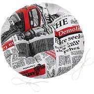 Bellatex EMA round quilted - diameter 40 cm - newspaper red - Pillow Seat