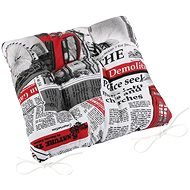 Bellatex EMA quilted - 40 × 40 cm, quilted - newspaper black, red - Pillow Seat