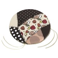 Bellatex GITA round smooth - diameter 40 cm, height of purl 3 cm - brown patchwork - Pillow Seat