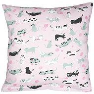 Bellatex Cotton - 40 × 40 cm - pink cat - Pillowcase