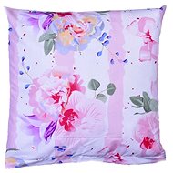 Bellatex Cotton - 40 × 40 cm - pink flower with stripe - Pillowcase