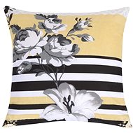 Bellatex Cotton - 40 × 40 cm - grey-beige flowers - Pillowcase