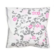 Bellatex Cotton satin - 40 × 40 cm - grey-pink flower - Pillowcase
