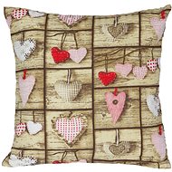 Bellatex Crepe - 40 × 40 cm - beige heart - Pillowcase