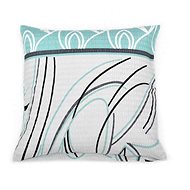 Bellatex Crepe - 40 × 40 cm - fantasy - blue, grey and turquoise - Pillowcase