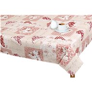 Bellatex Tablecloth EMA - 100 × 100 cm - patchwork heart pink - Tablecloth