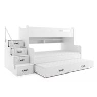 BMS GROUP Bunk bed Max - 3 persons, white 200 × 120 with extra bed - Bed