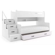 BMS GROUP Bunk bed Max - 3 persons, white 200 × 120 - Bed