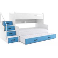 BMS GROUP Bunk bed Max - 3 persons, blue 200 × 120 with extra bed - Bed
