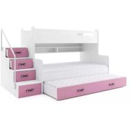 BMS GROUP Bunk bed Max - 3 persons, pink 200 × 120 with extra bed - Bed