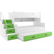 BMS GROUP Bunk bed Max - 3 persons, green 200 × 120 with extra bed - Bed