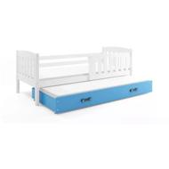 BMS GROUP Children's bed Kubus - 2 persons, 90 × 200 with pull-out bed, white, graphite - Bed