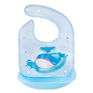 BocioLand Silicone bib with pocket Whale blue - Bib