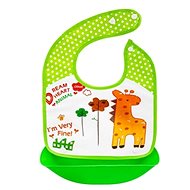 BocioLand Silicone bib with pocket Giraffe green - Bib