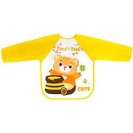 BocioLand bib with long sleeves Teddy Bear yellow - Bib