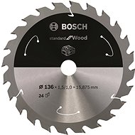 BOSCH Saw blade Standard for Wood for cordless saws 136 × 1.5/1 × 15.875 T24 2.608.837.667 - Circular Saw Blade
