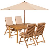 Fieldmann Calypso 4 with Umbrella - Cream - Garden Furniture