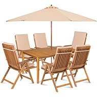 Fieldmann Calypso 6 with Umbrella - Cream - Garden Furniture