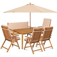 Fieldmann Calypso 7 with umbrella - creamy - Garden Furniture