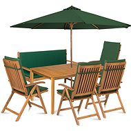 Fieldmann Calypso 7 with umbrella - green - Garden Furniture