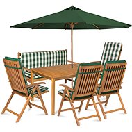 Fieldmann Calypso 7 with umbrella - green stripe - Garden Furniture