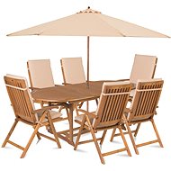 Fieldmann CARMEN 6 with umbrella - creamy - Garden Furniture