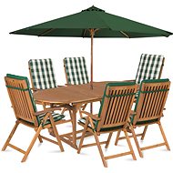 Fieldmann CARMEN 6 with parasol - green stripe - Garden Furniture