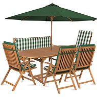 Fieldmann CARMEN 7 with parasol - green stripe - Garden Furniture