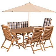 Fieldmann CARMEN 7 with parasol - strip of cream - Garden Furniture