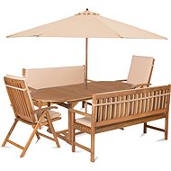 Fieldmann CARMEN 8 with umbrella - creamy - Garden Furniture