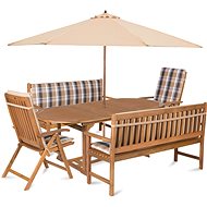 Fieldmann CARMEN 8 with parasol - stripe cream - Garden Furniture