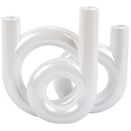 PRESENT TIME Rings, for 3 candles, plastic, white, height 20cm - Candlestick