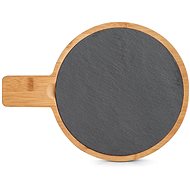 Zeller Slate serving plate with bamboo handle 22 cm - Serving Board