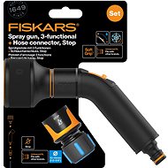 FISKARS Comfort set - irrigation gun with 3 functions + hose coupling Comfort STOP 1/2 “- 5/8“ - Garden Hose Nozzle