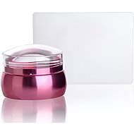BAFI Silicone stamp and squeegee, metallic light pink - Nail Decoration