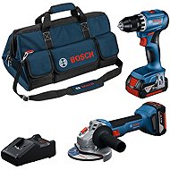 Bosch GSR 18V-45 + GWS 18V-8 (2 × GBA 18V 40Ah; GAL 18V-40; M-BAG, box) - Cordless Tool Set