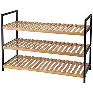 Storagesolutions Shoe rack 3 levels, bamboo and metal frame, 70 x 30 x 48,5 cm - Shoe Rack