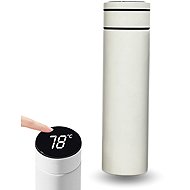 BOT Thermos with Thermometer and Replaceable Battery, White - Thermos